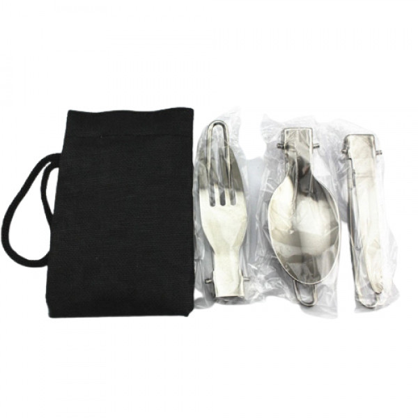 قاشق و چنگال سفری مدل M-569 مجموعه 3 عددی