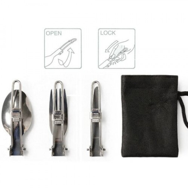 قاشق و چنگال سفری مدل M-569 مجموعه 3 عددی