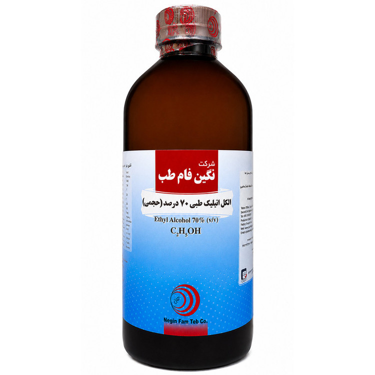الکل اتانول 70 درصد نگین فام طب مدل 01 حجم 1 لیتر