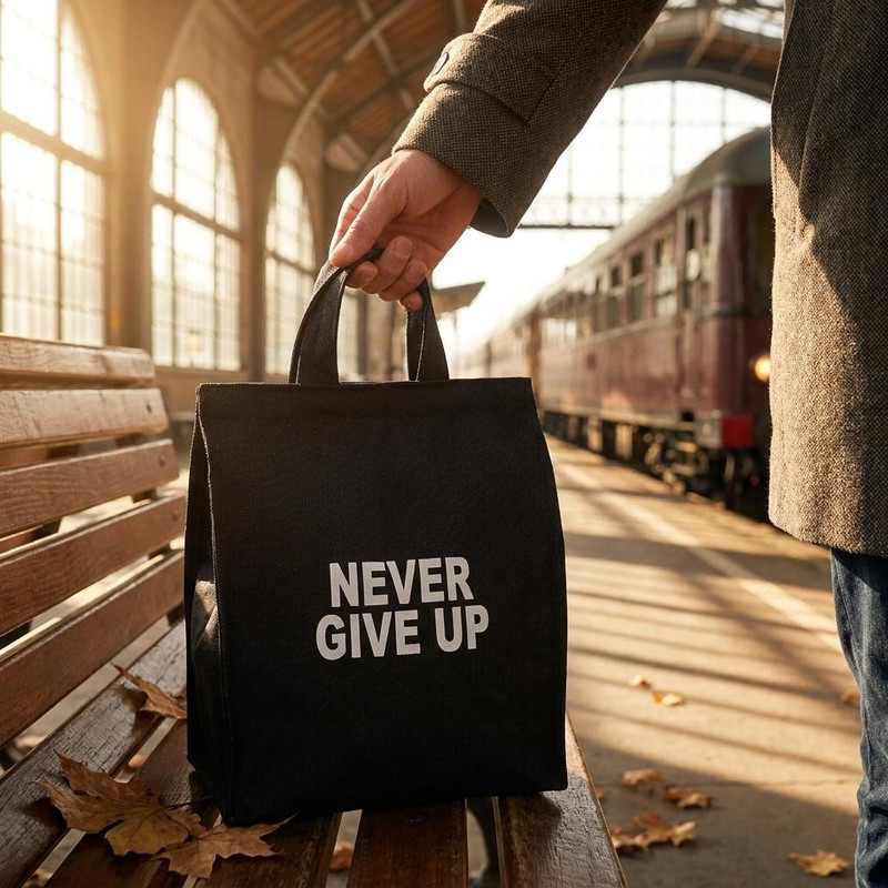 کیف غذا مدل Never give up کد 3001