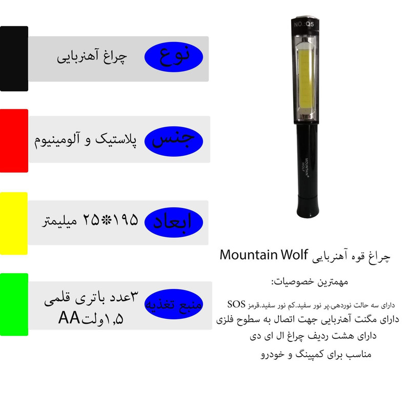 چراغ قوه مونتاین ولف مدل NOQ5