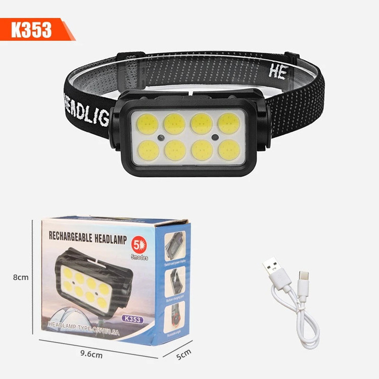 چراغ پیشانی مدل سنسوردار 5 حالته کد COB-K353 مجموعه 2 عددی
