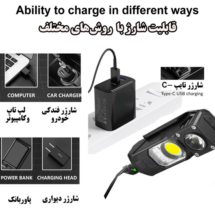 چراغ پیشانی مدل YY21 با نور مهتابی