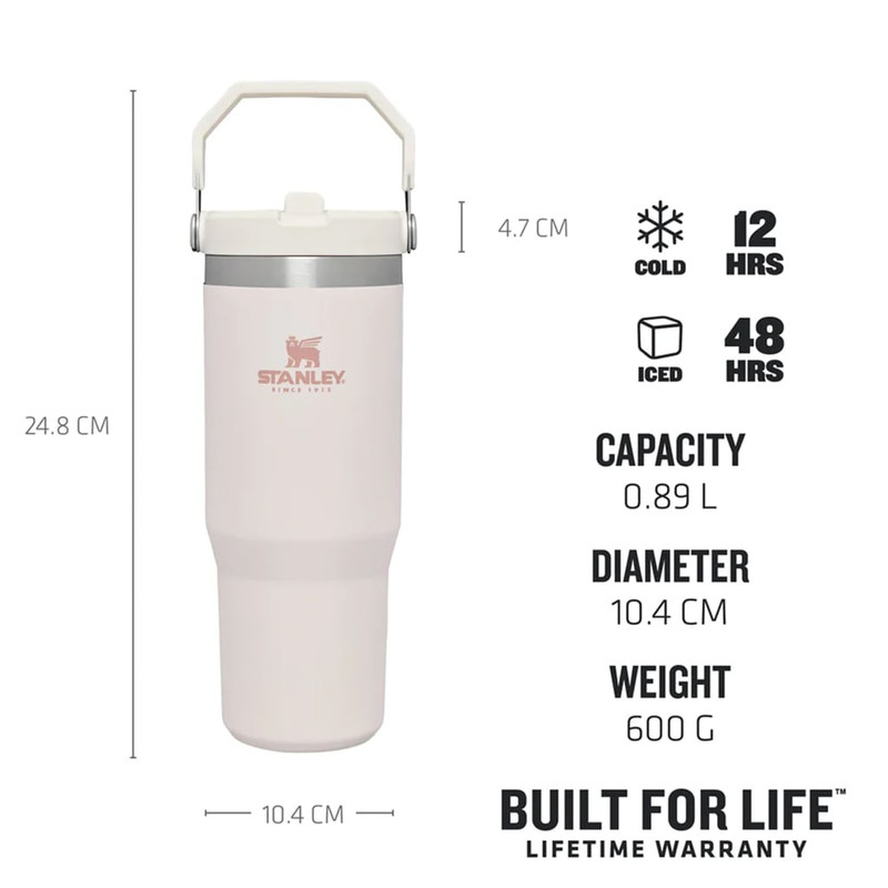 قمقمه 0.88 لیتری مدل Iceflow Flip Straw Tumbler، جنس استیل، دارای درب پیچی با سری پیچی آساننوش نیدار، عایق حرارت استیل