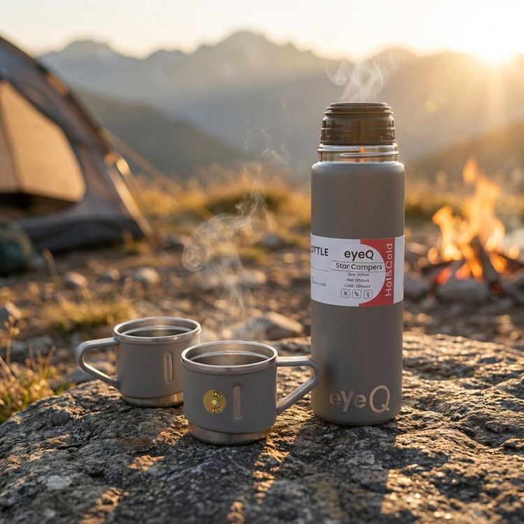 فلاسک آی کیو مدل Star-Campers کد ORG-2026 به همراه لیوان گنجایش 0.5 لیتر