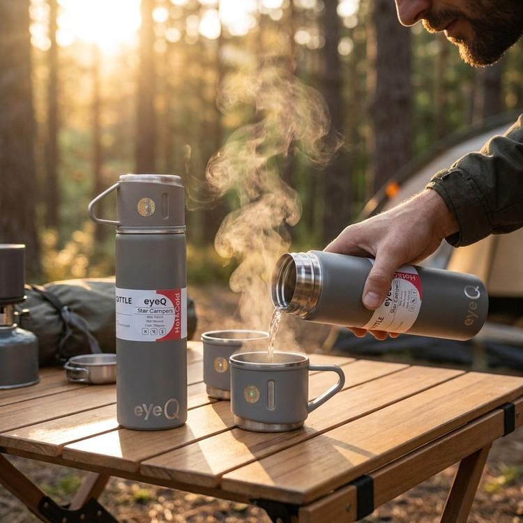 فلاسک آی کیو مدل Star-Campers کد ORG-2026 به همراه لیوان گنجایش 0.5 لیتر