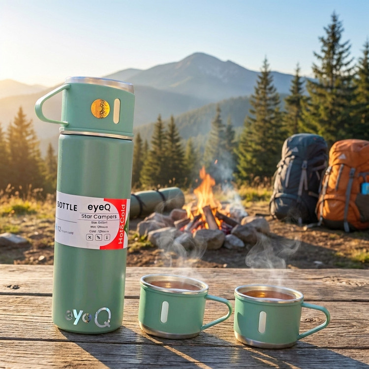 فلاسک آی کیو مدل Star-Campers کد ORG-2026 به همراه لیوان گنجایش 0.5 لیتر