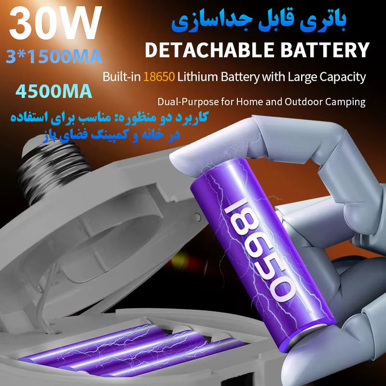 چراغ روشنایی مدل 30 وات کد Y100