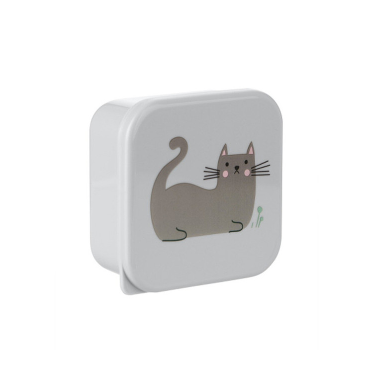 ظرف نگهدارنده غذا کودک کیکابو مدل Kitty Cat مجموعه 4 عددی