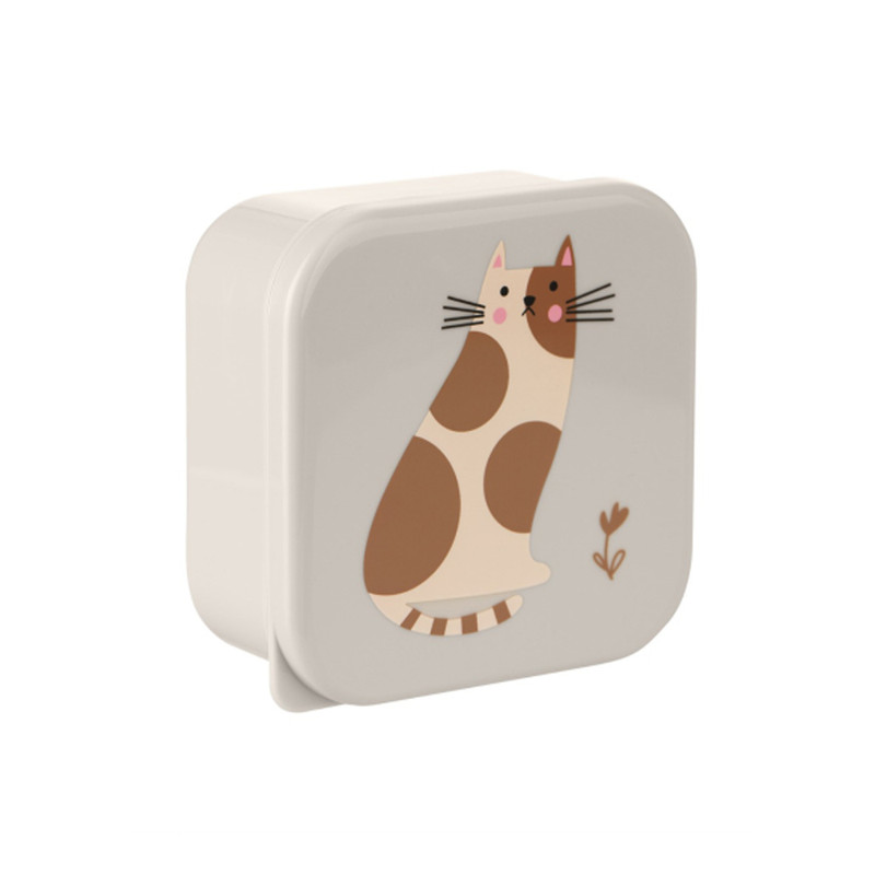 ظرف نگهدارنده غذا کودک کیکابو مدل Kitty Cat مجموعه 4 عددی