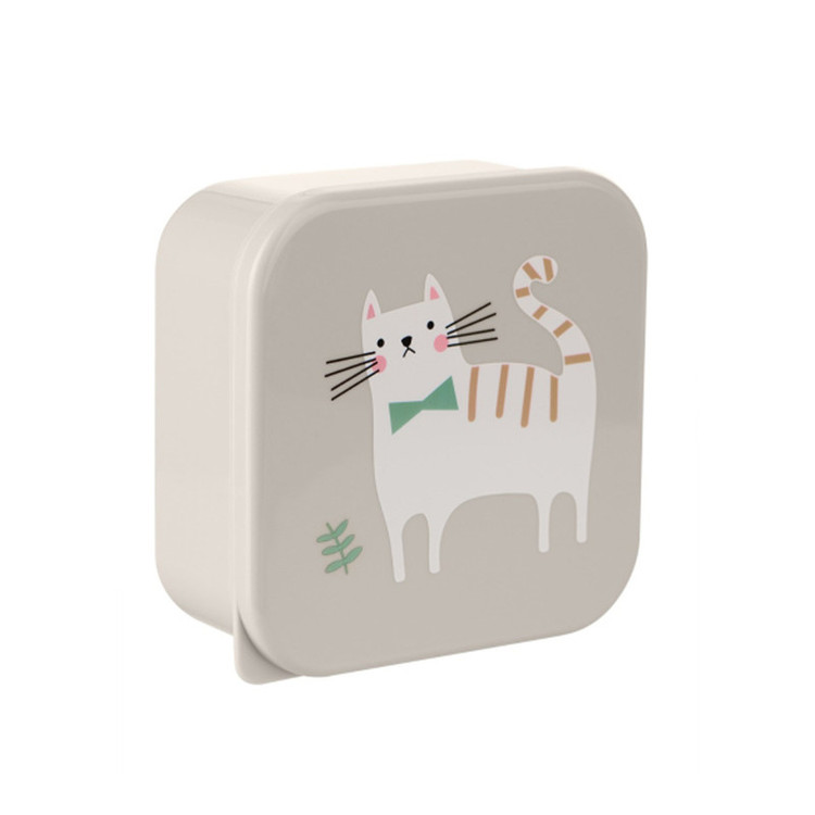 ظرف نگهدارنده غذا کودک کیکابو مدل Kitty Cat مجموعه 4 عددی