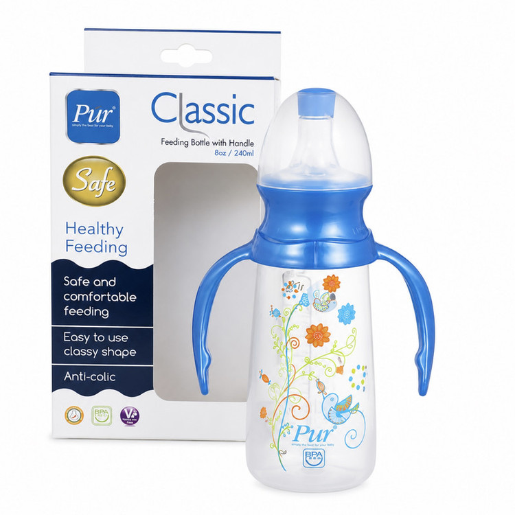 شیشه شیر پیور مدل Classic طرح دسته دار ظرفیت 250 میلی لیتر