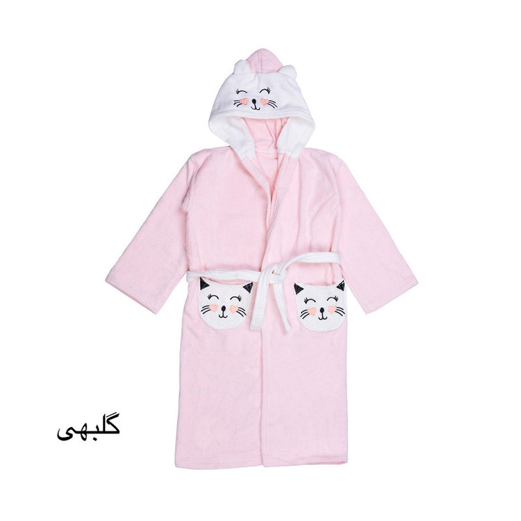 حوله پالتویی کودک و نوزاد هنرمند مدل cat سایز 80×70 سانتی متر
