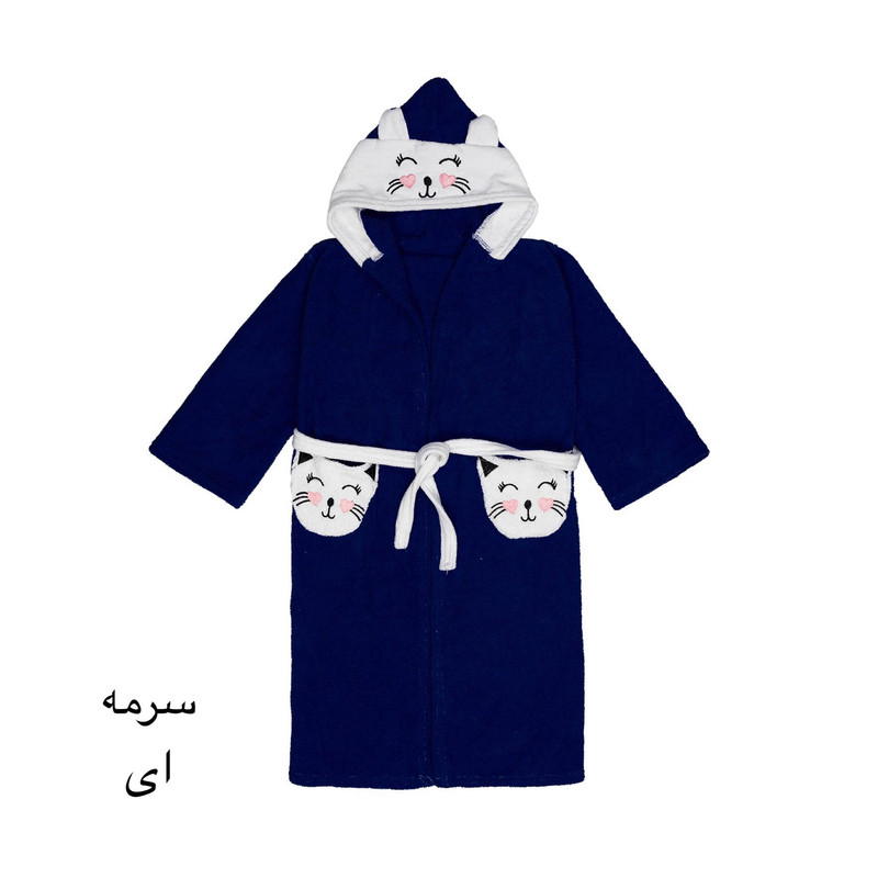 حوله پالتویی کودک هنرمند مدل cat سایز 110×100سانتی متر