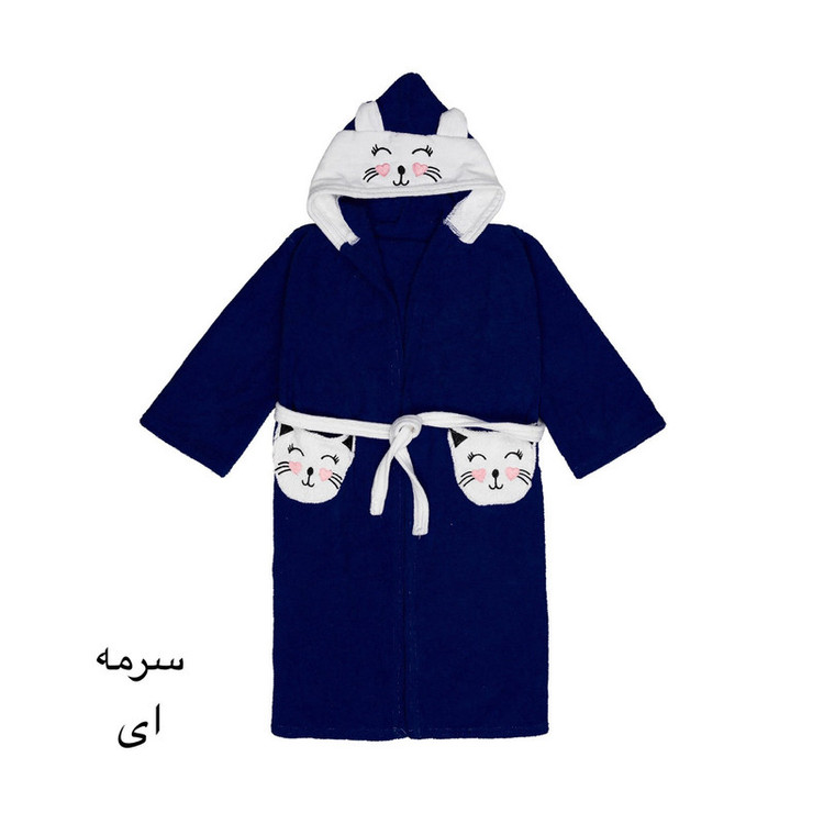 حوله پالتویی کودک هنرمند مدل cat سایز ۱۰۰×۹۰ سانتی متر