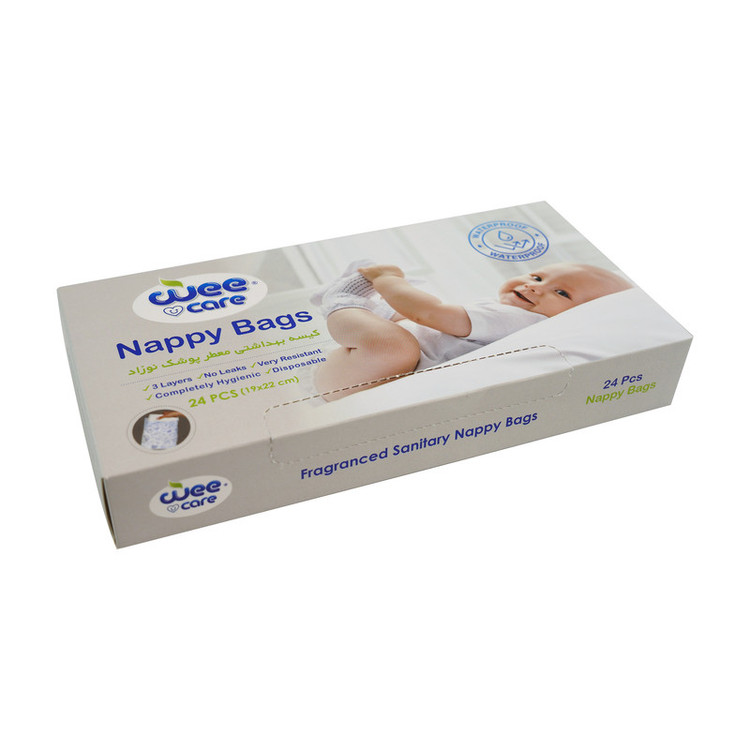 کیسه بهداشتی پوشک وی کر مدل Nappy Bagsجعبه 3 بسته 24 عددی