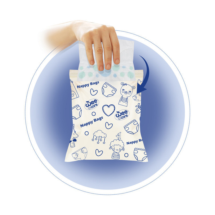 کیسه بهداشتی پوشک وی کر مدل Nappy Bagsجعبه 3 بسته 24 عددی