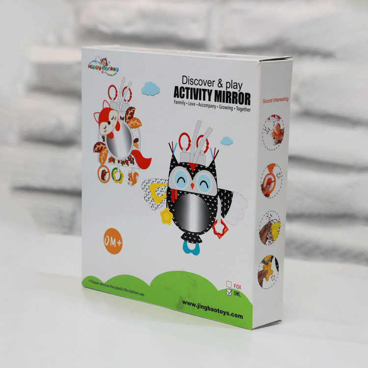 آویز تخت کودک مدل آینه دار طرح جغد happy monkey
