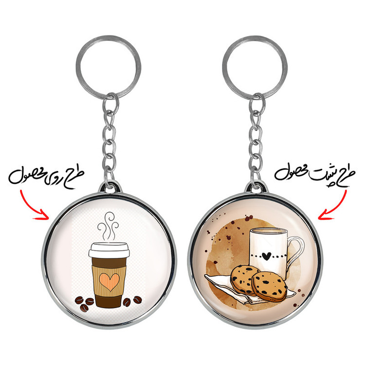 جاکلیدی خندالو طرح قهوه Coffee مدل دوطرفه کد 2200422001