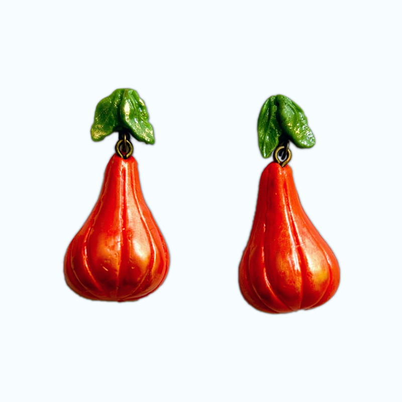 گوشواره دست‌ساز زنانه مدل کدو